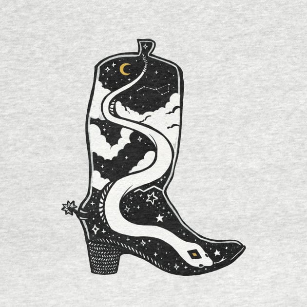 THERE'S A SNAKE IN MY BOOT Starry Snake Design by DXTROSE